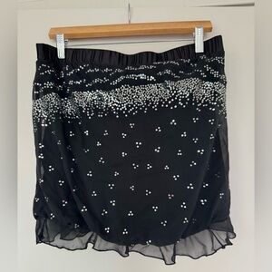 Express Black Tube Top with Silver Sequins